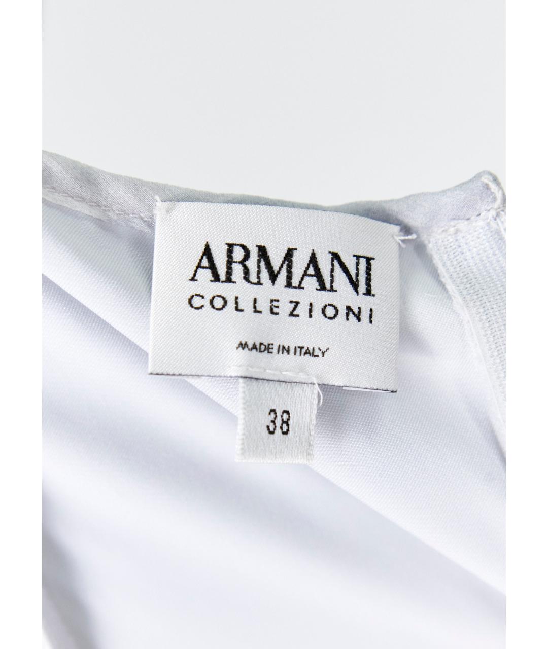 ARMANI COLLEZIONI Серое шелковое повседневное платье, фото 3