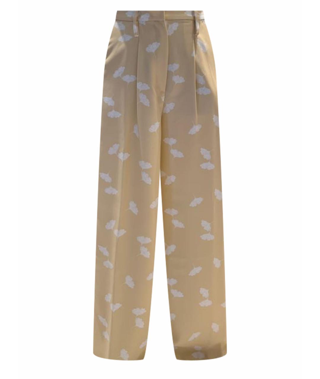 12 STOREEZ Желтые полиэстеровые прямые брюки, фото 1
