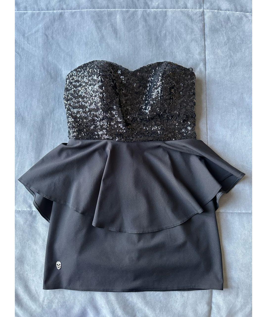 PHILIPP PLEIN Черное вискозное коктейльное платье, фото 9