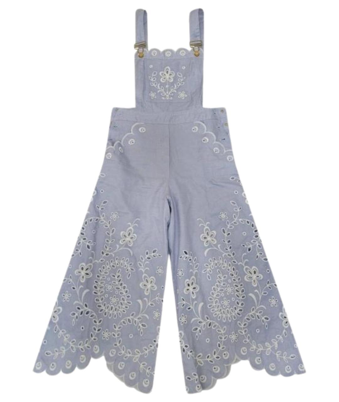 ZIMMERMANN Голубой льняной комбинезон, фото 1