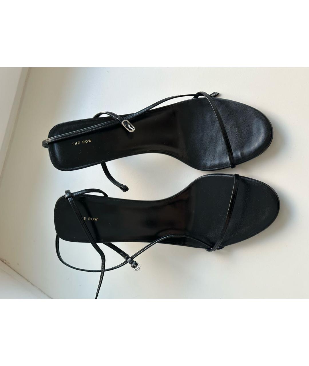 THE ROW Черные кожаные босоножки, фото 2