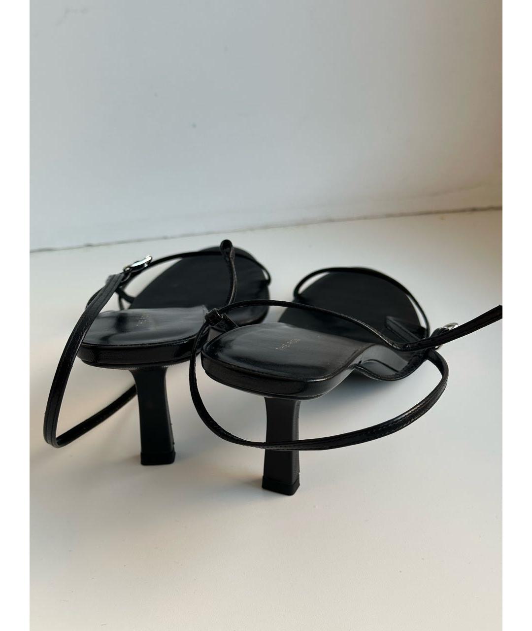 THE ROW Черные кожаные босоножки, фото 4