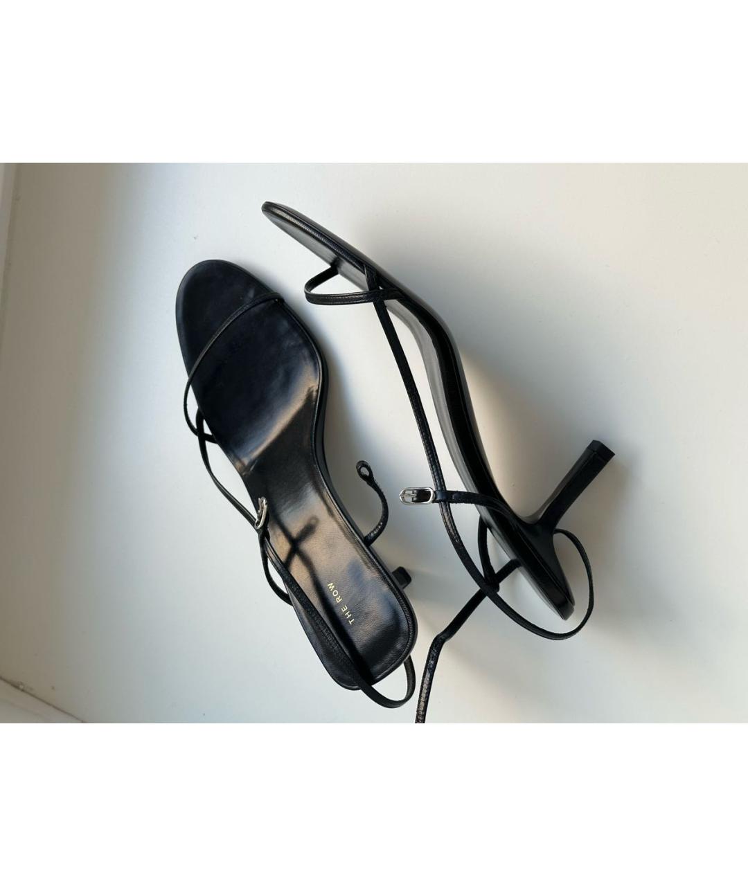 THE ROW Черные кожаные босоножки, фото 6