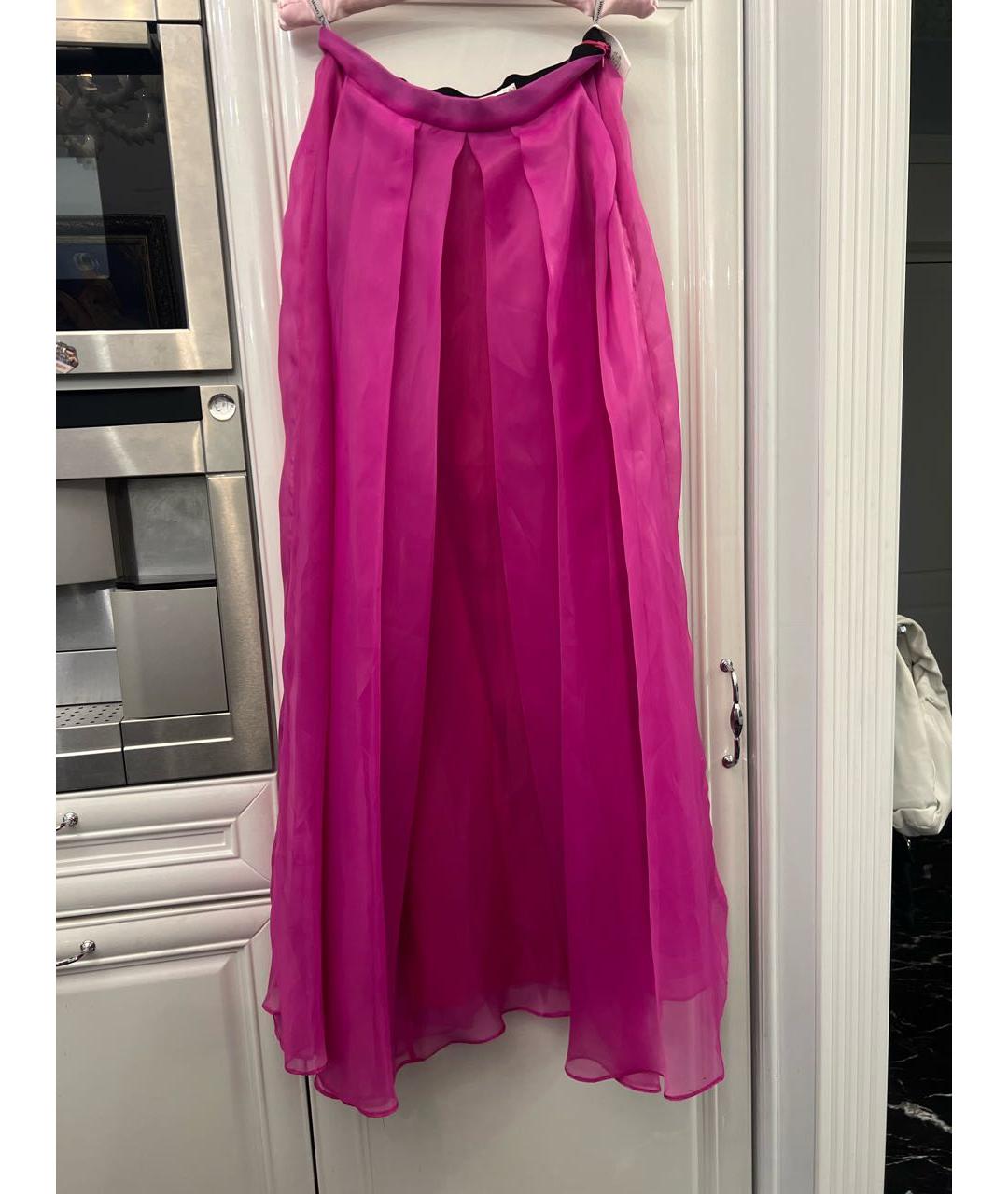 CHRISTIAN DIOR Фуксия шелковая юбка макси, фото 2