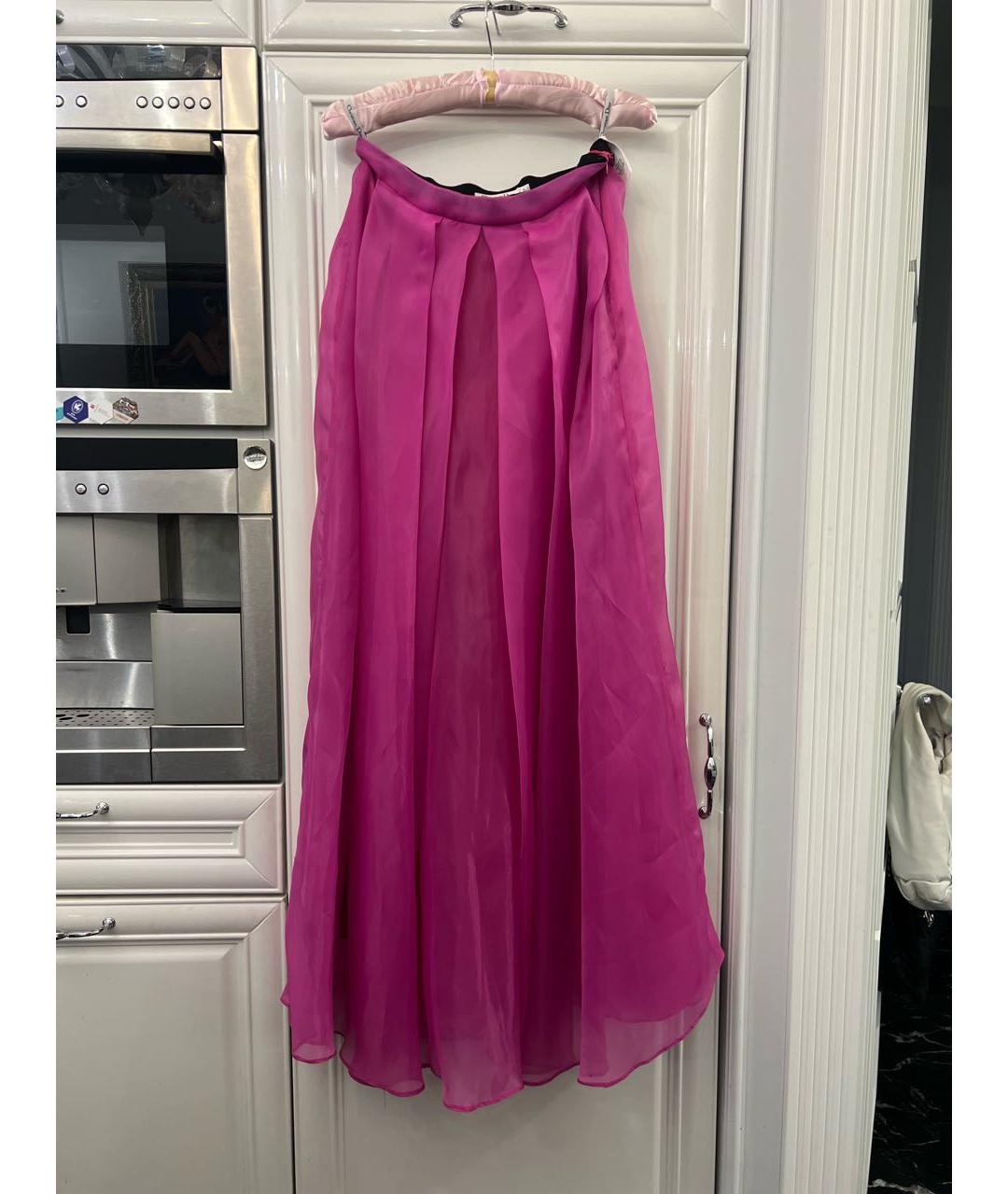 CHRISTIAN DIOR Фуксия шелковая юбка макси, фото 6