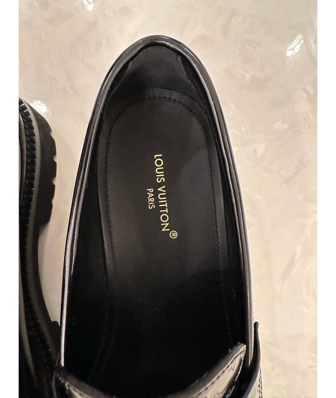 LOUIS VUITTON Черные кожаные лоферы, фото 5