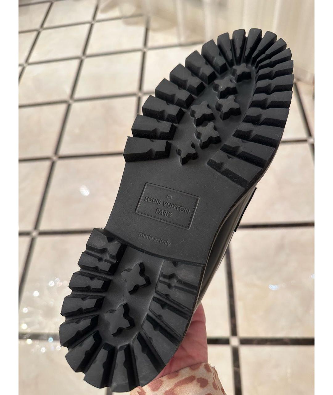 LOUIS VUITTON Черные кожаные лоферы, фото 7