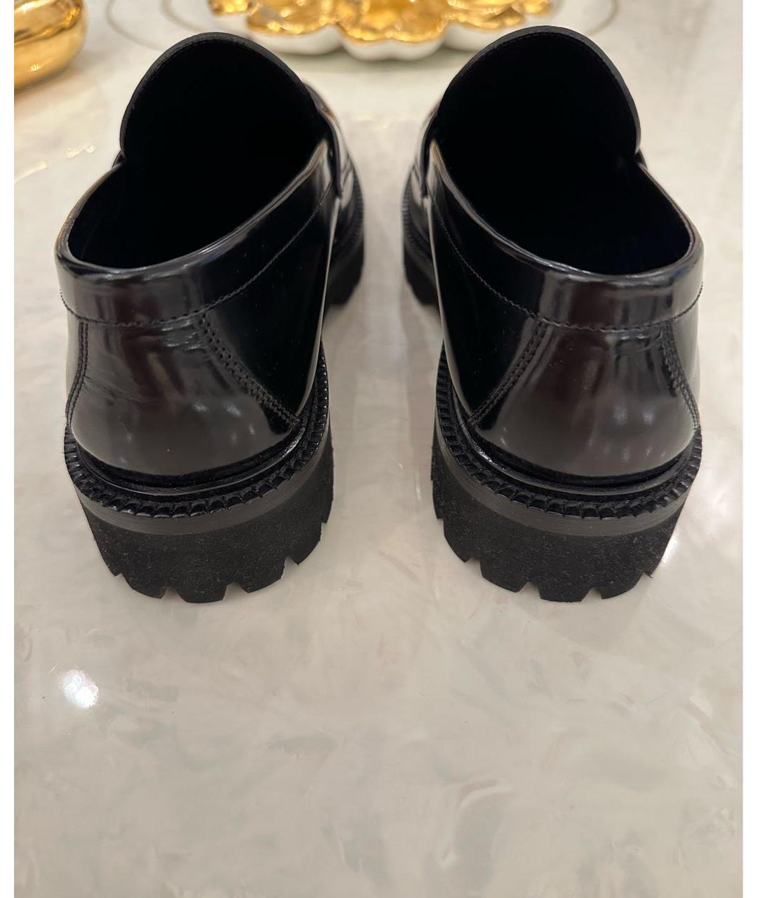 LOUIS VUITTON Черные кожаные лоферы, фото 4