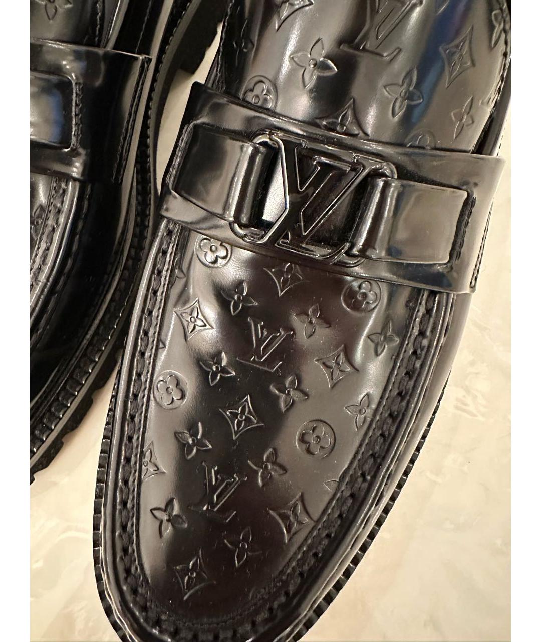 LOUIS VUITTON Черные кожаные лоферы, фото 6