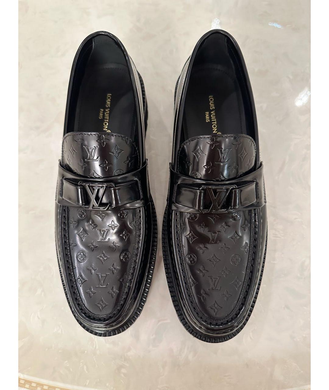 LOUIS VUITTON Черные кожаные лоферы, фото 3