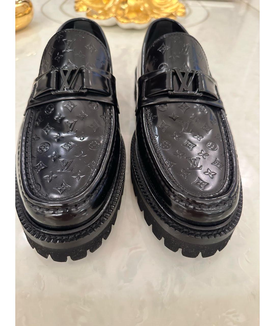 LOUIS VUITTON Черные кожаные лоферы, фото 2