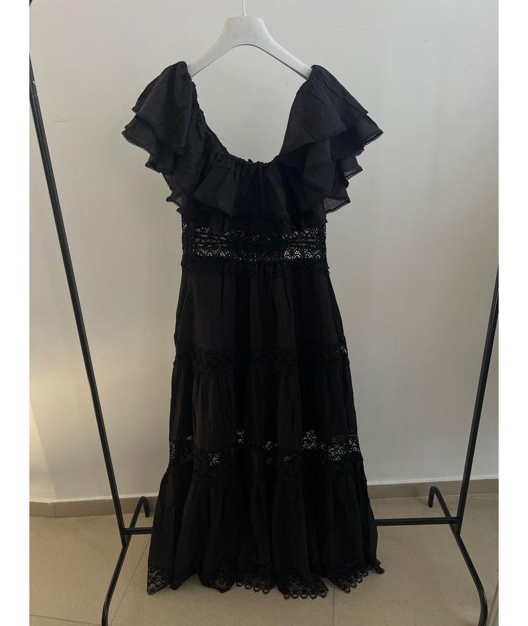 CHARO RUIZ Черное хлопковое платье, фото 3