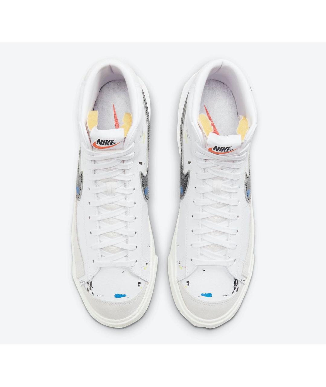 NIKE Белые кожаные высокие кроссовки / кеды, фото 3