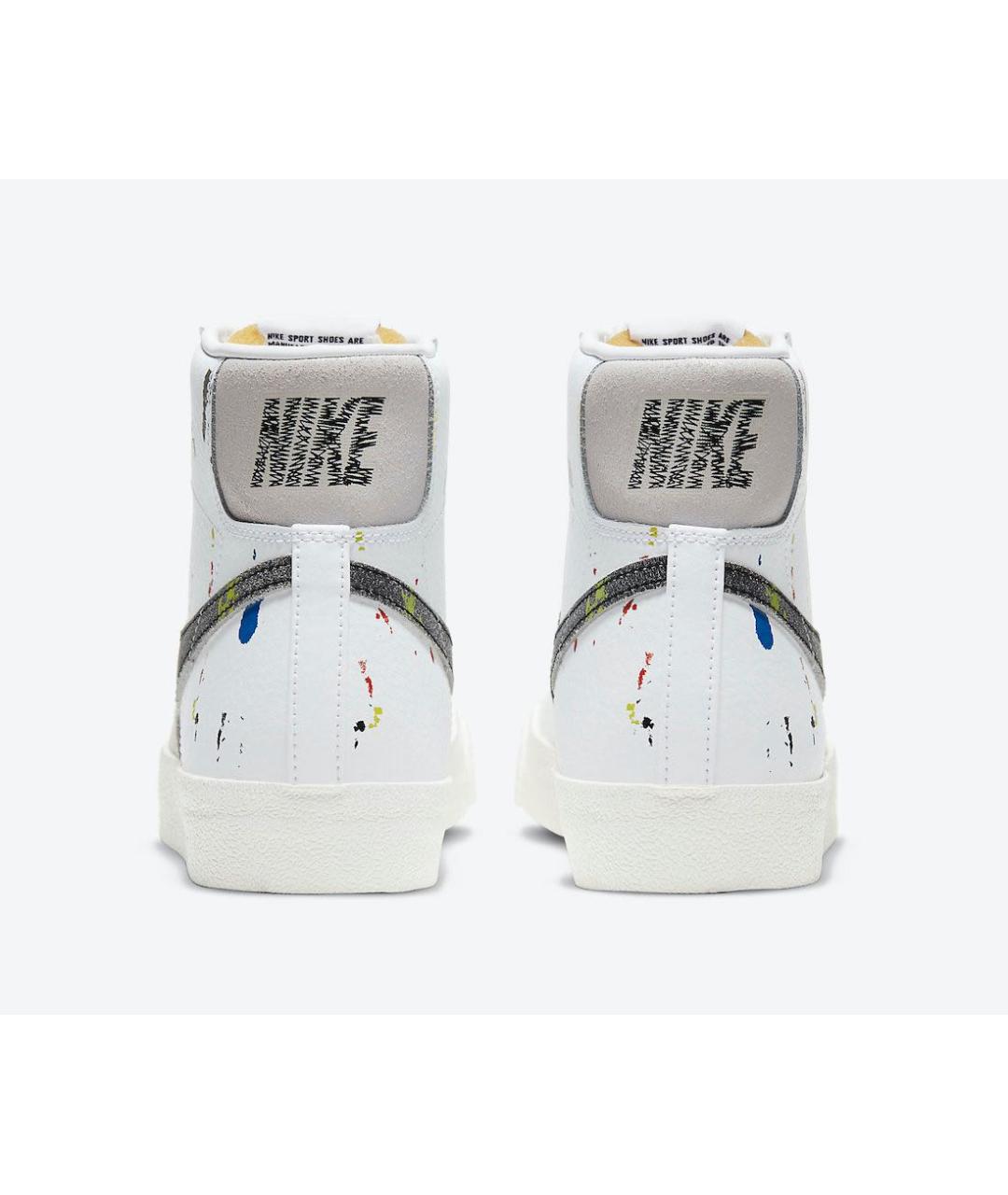 NIKE Белые кожаные высокие кроссовки / кеды, фото 4