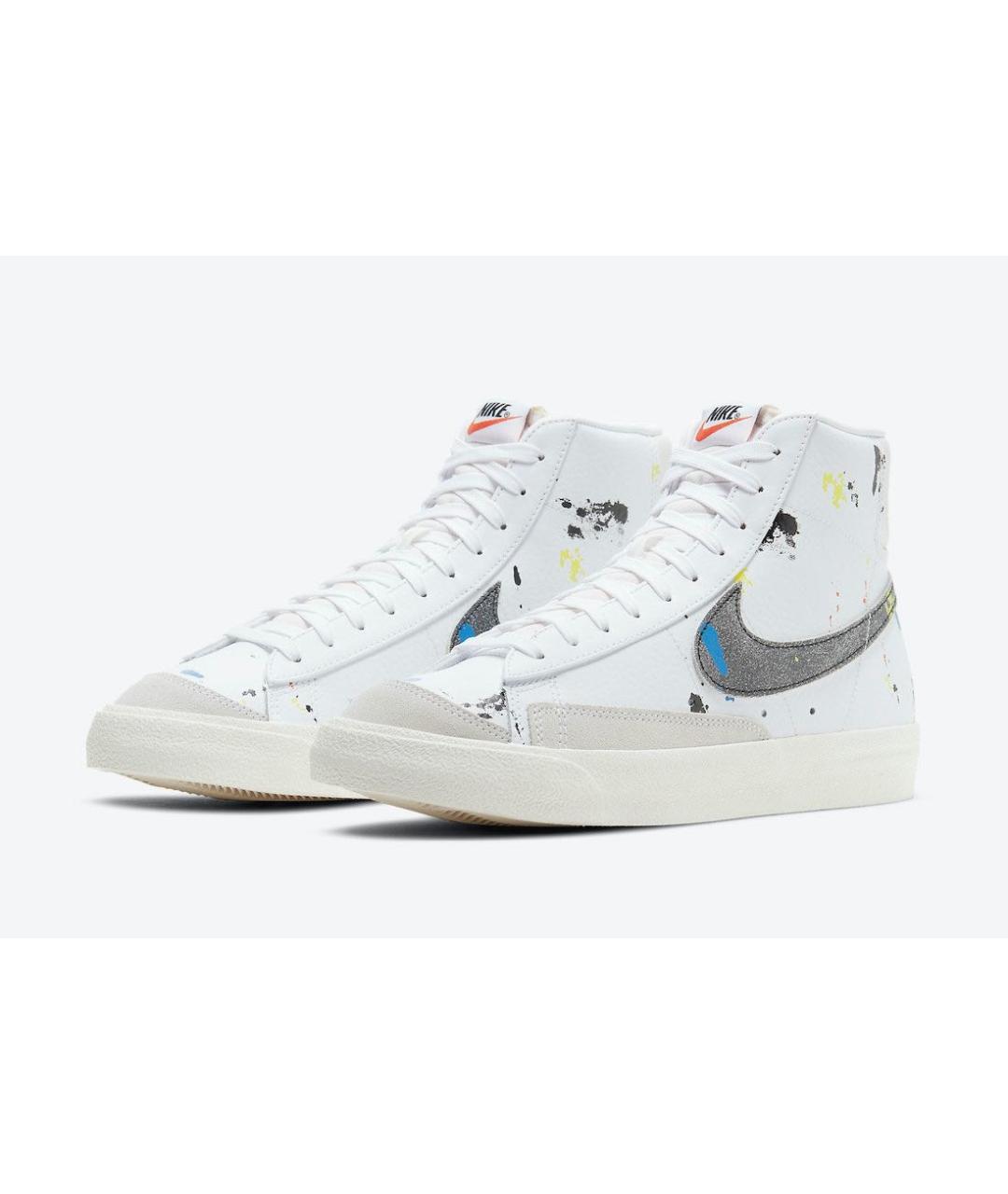 NIKE Белые кожаные высокие кроссовки / кеды, фото 2