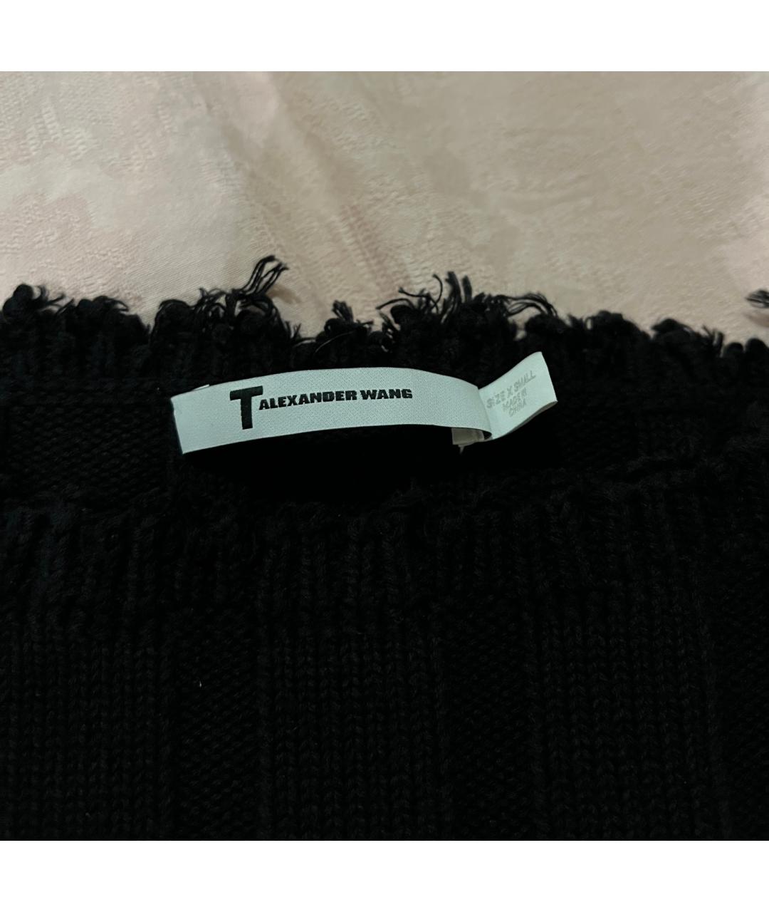 T BY ALEXANDER WANG Черный хлопковый джемпер / свитер, фото 3