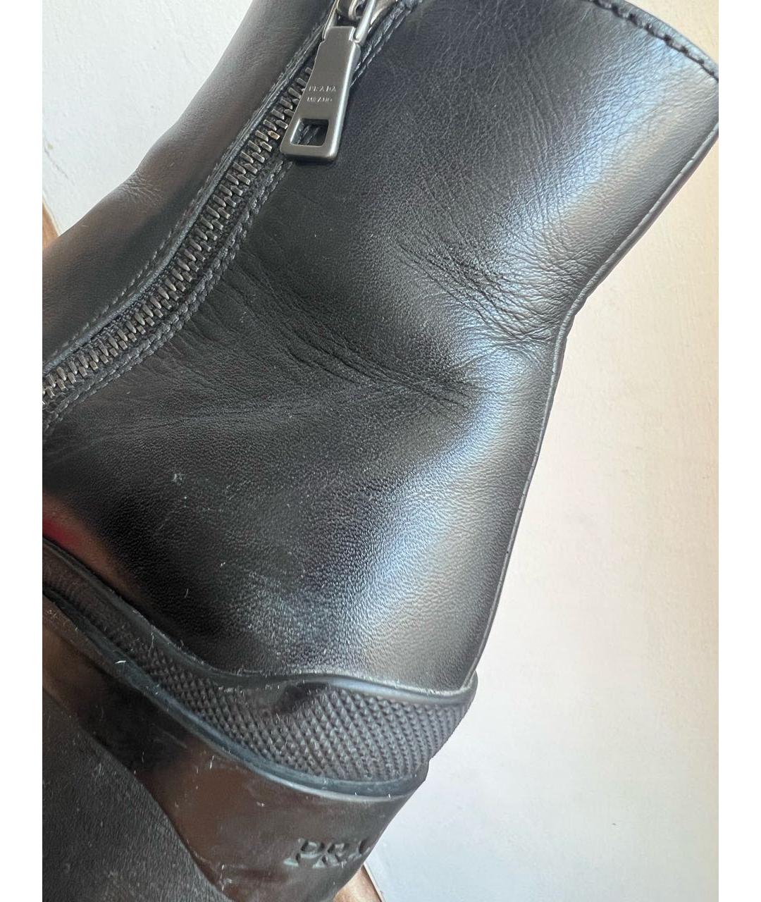 PRADA Черные кожаные ботинки, фото 5