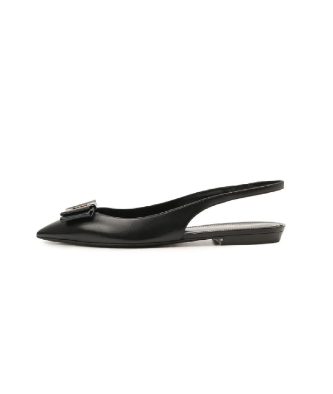 SAINT LAURENT Черные кожаные мюли, фото 5