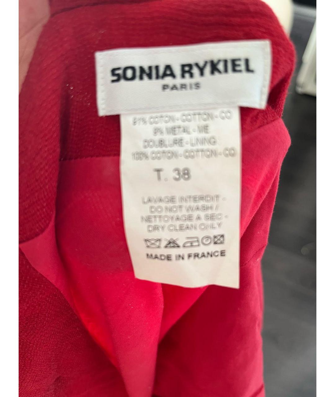 SONIA RYKIEL Красное хлопковое повседневное платье, фото 2