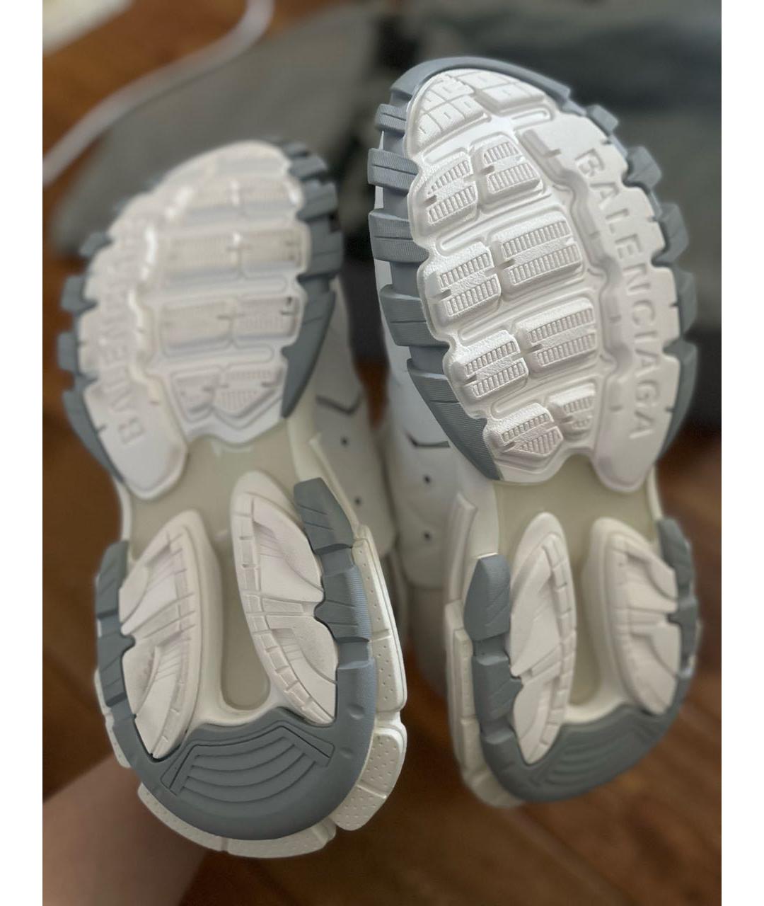 BALENCIAGA Белые кожаные кроссовки, фото 4