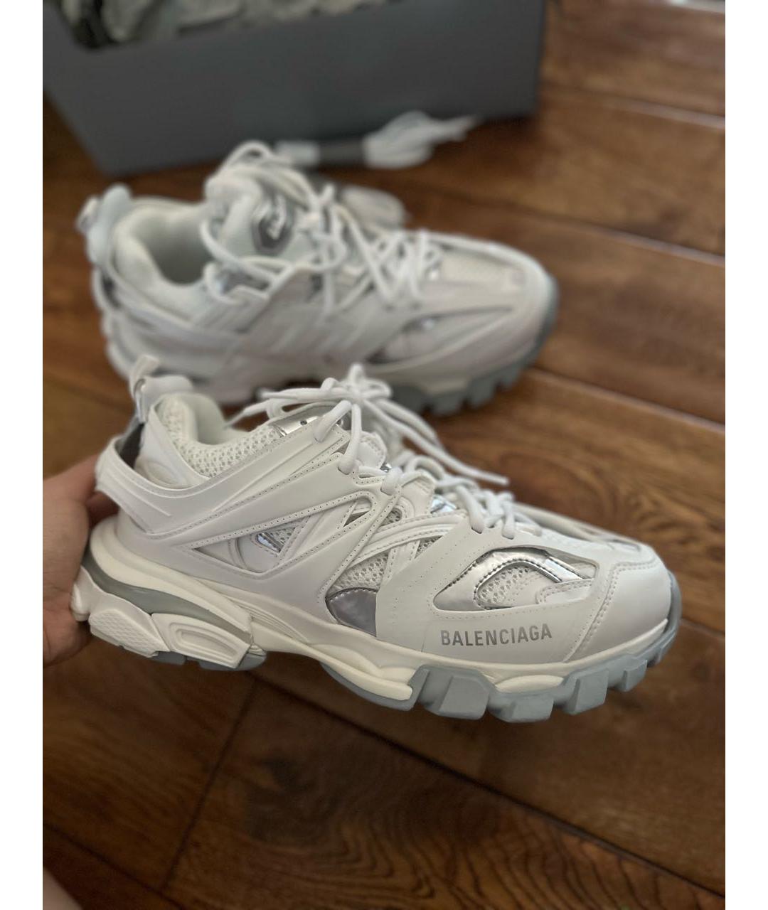BALENCIAGA Белые кожаные кроссовки, фото 8