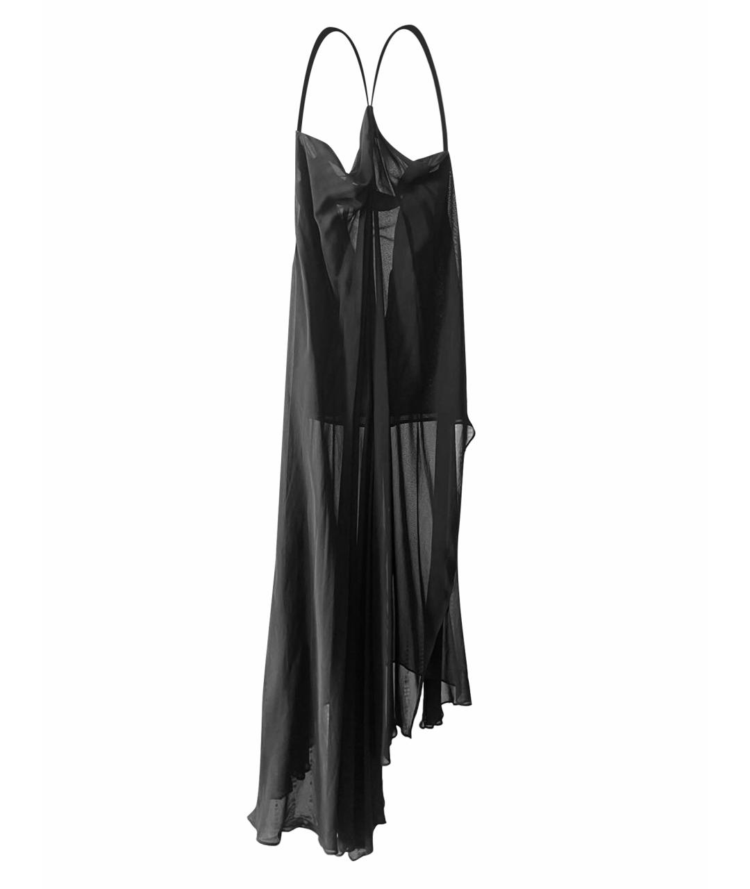 JACQUEMUS Черное шелковое коктейльное платье, фото 1