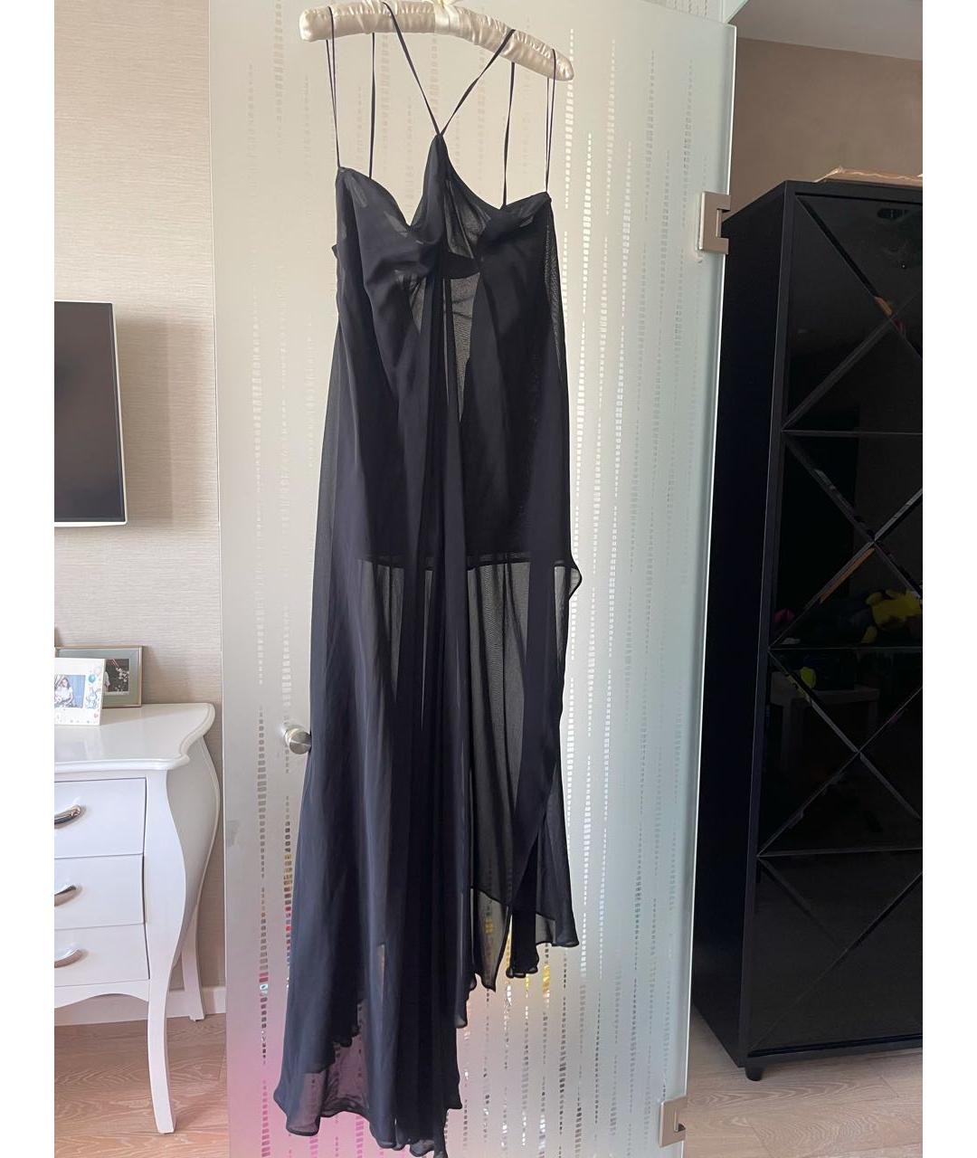JACQUEMUS Черное шелковое коктейльное платье, фото 5