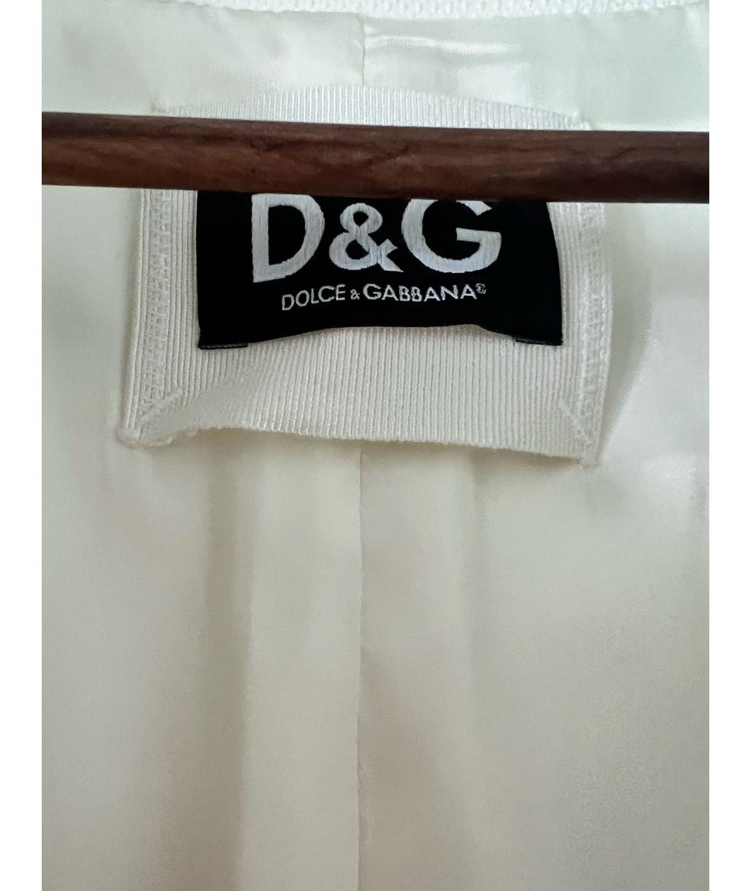 DOLCE & GABBANA VINTAGE Белое хлопковое пальто, фото 3