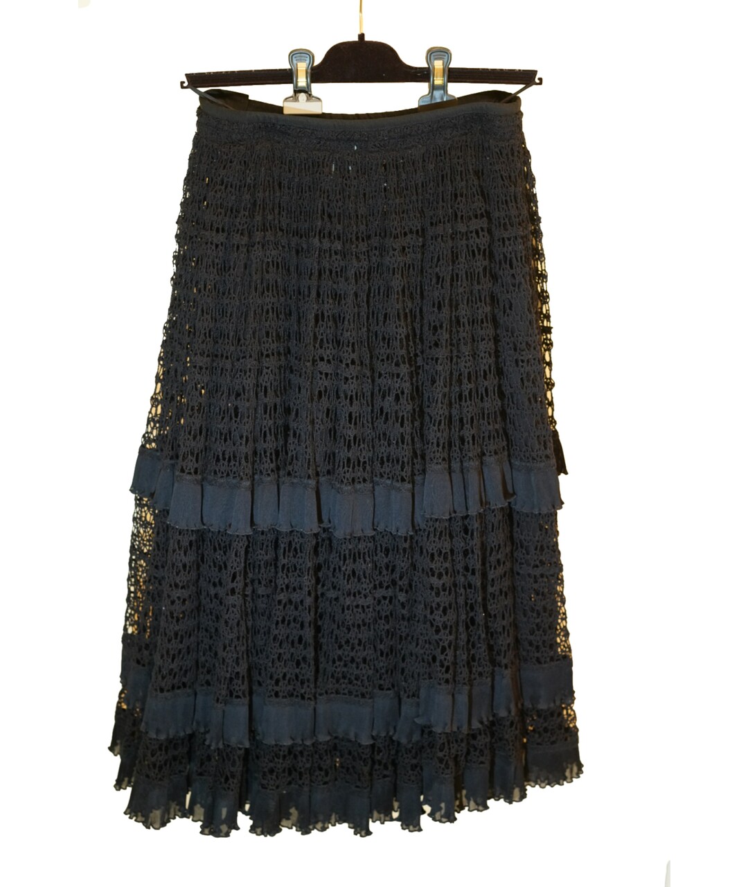 DOLCE&GABBANA Черная кружевная юбка макси, фото 2