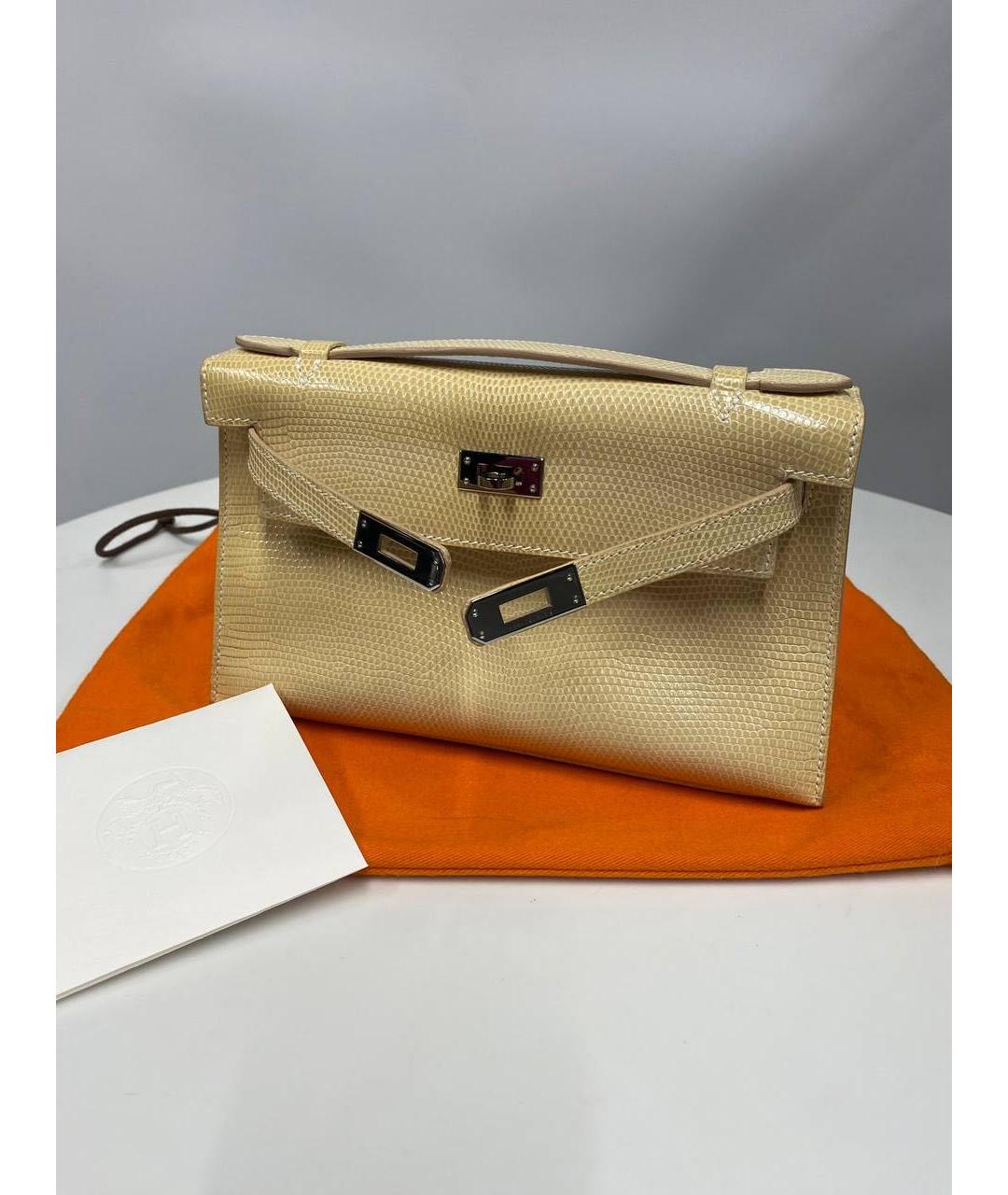 HERMES Сумка с короткими ручками из экзотической кожи, фото 3