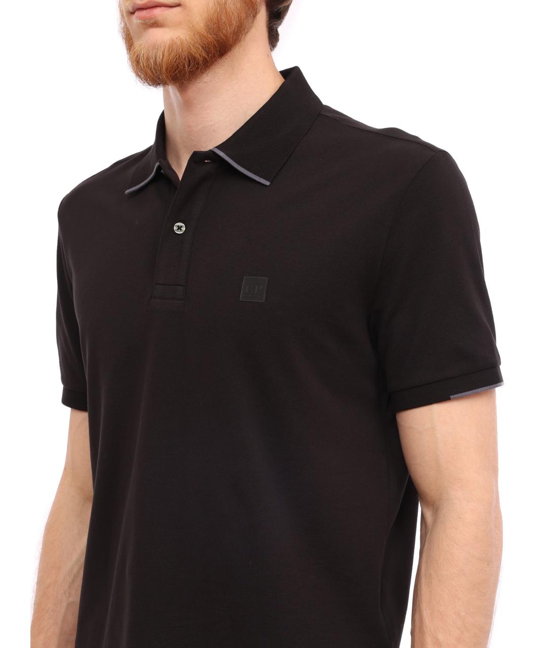 CP COMPANY Черное поло с коротким рукавом, фото 4