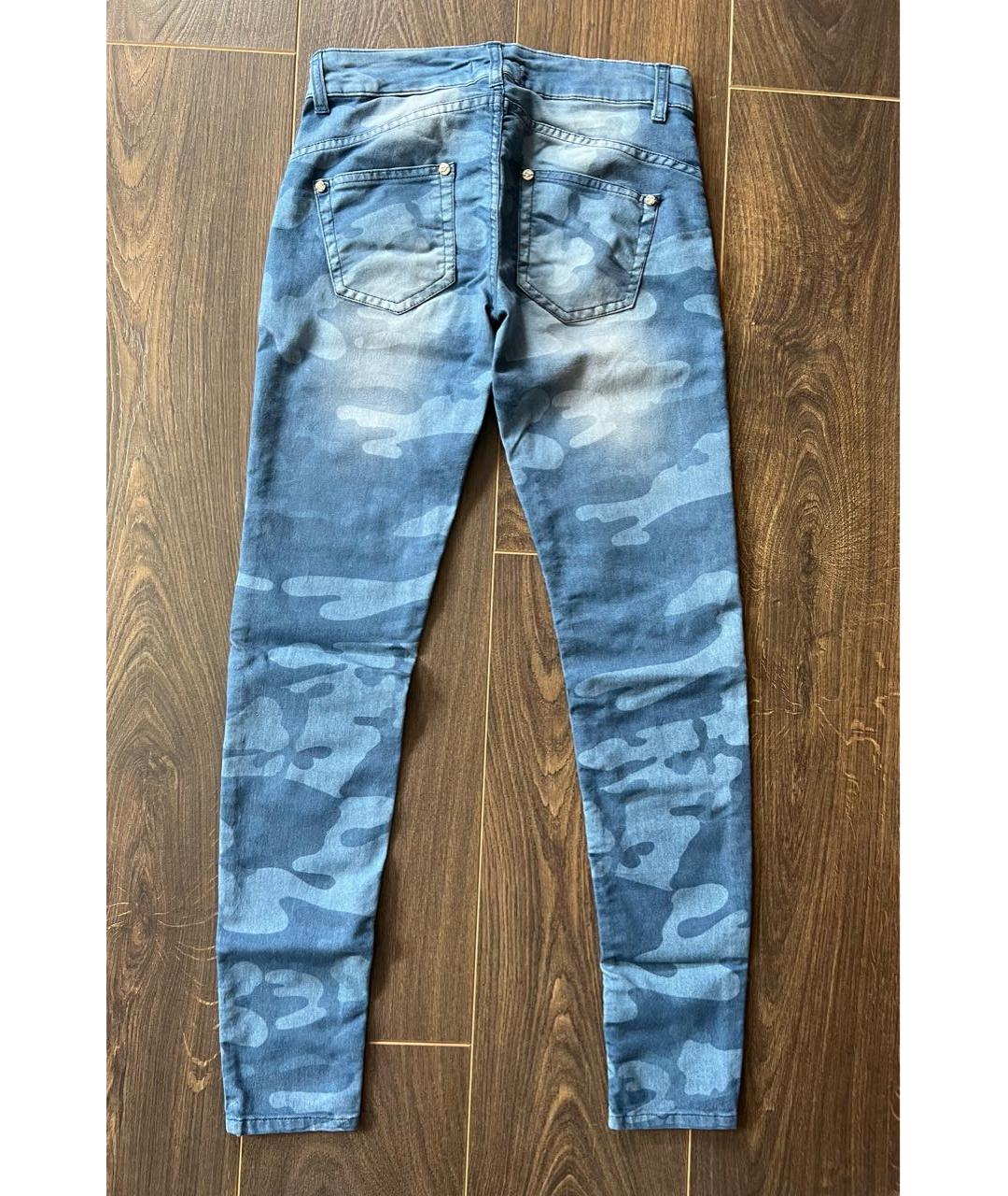 BLUGIRL Синие хлопко-полиэстеровые джинсы слим, фото 2