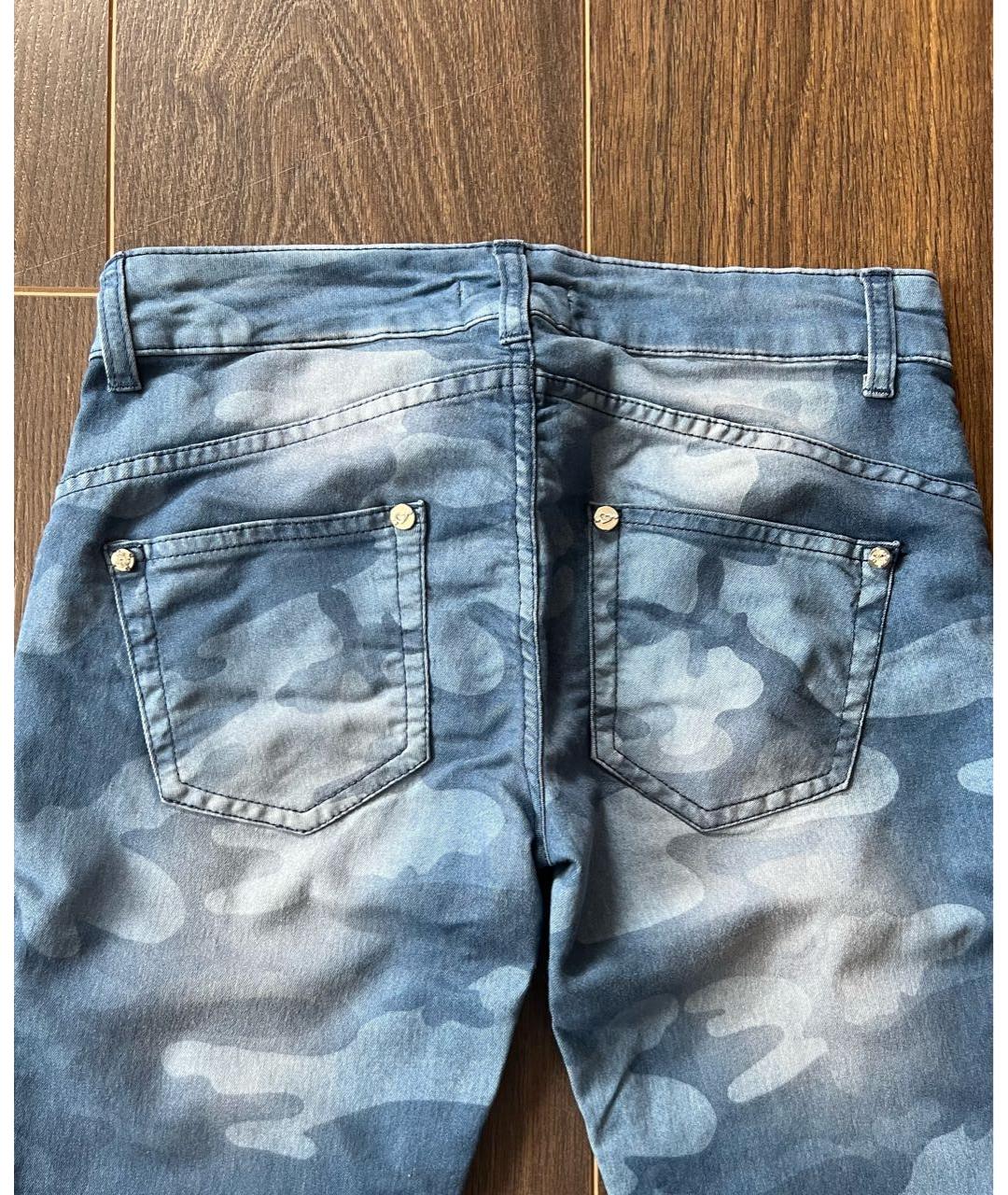 BLUGIRL Синие хлопко-полиэстеровые джинсы слим, фото 8
