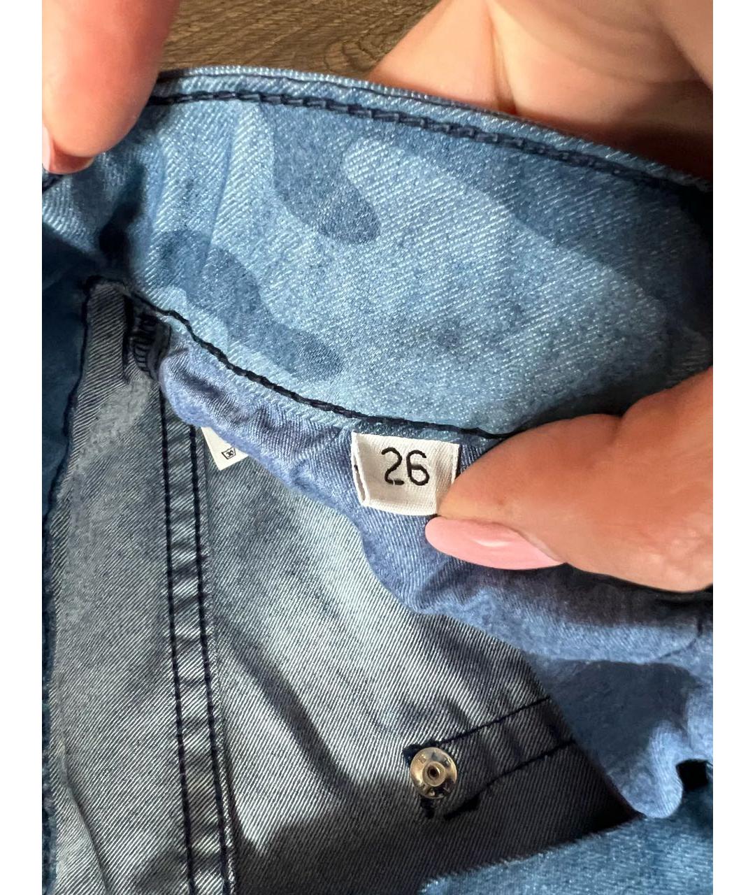 BLUGIRL Синие хлопко-полиэстеровые джинсы слим, фото 6