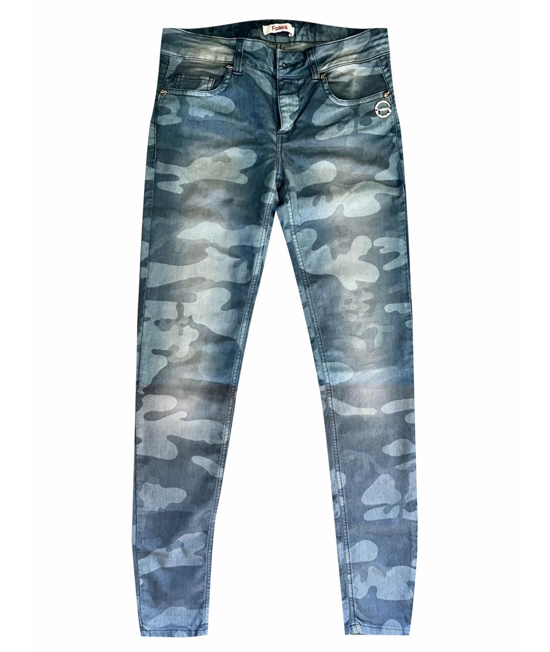 BLUGIRL Синие хлопко-полиэстеровые джинсы слим, фото 1