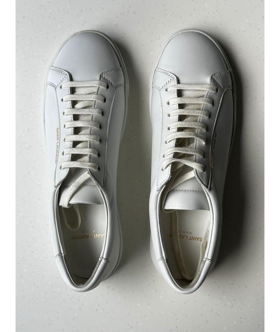 SAINT LAURENT Белые кожаные кеды, фото 3