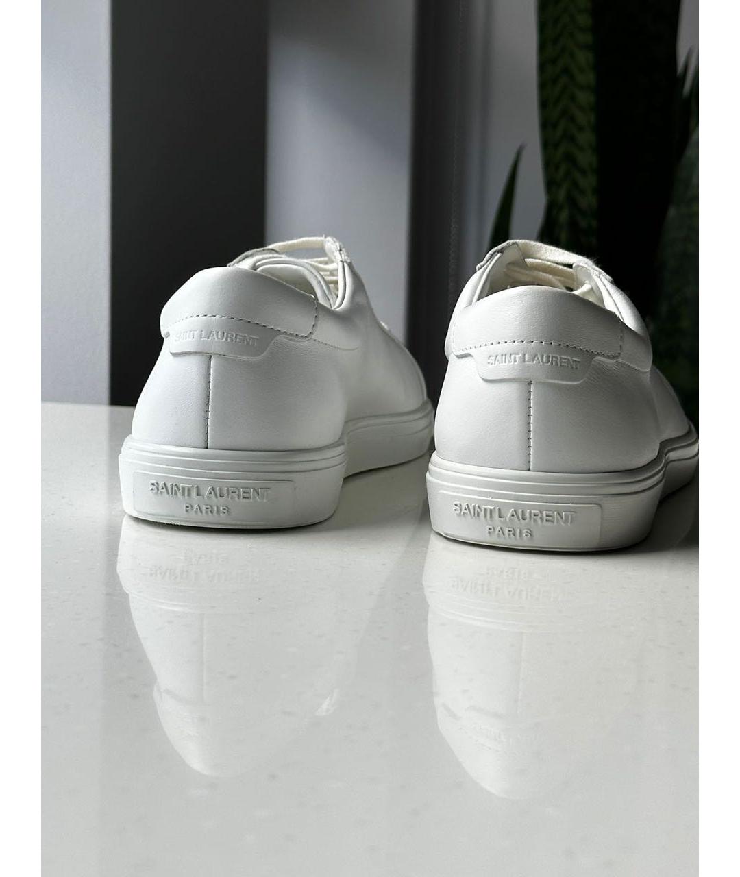 SAINT LAURENT Белые кожаные кеды, фото 4