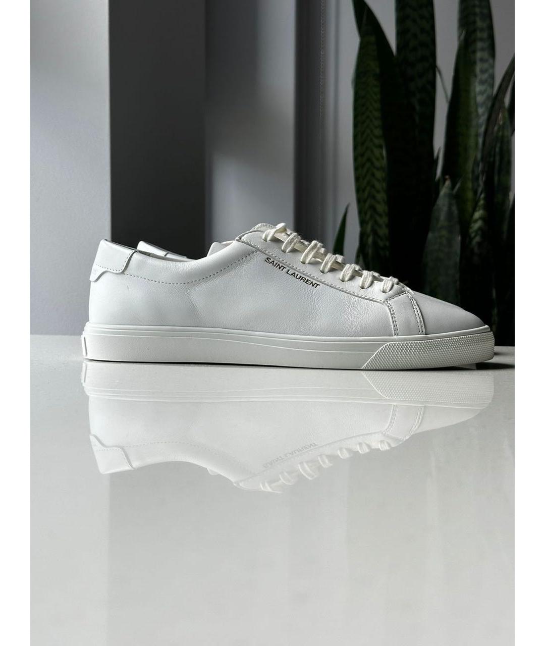 SAINT LAURENT Белые кожаные кеды, фото 5