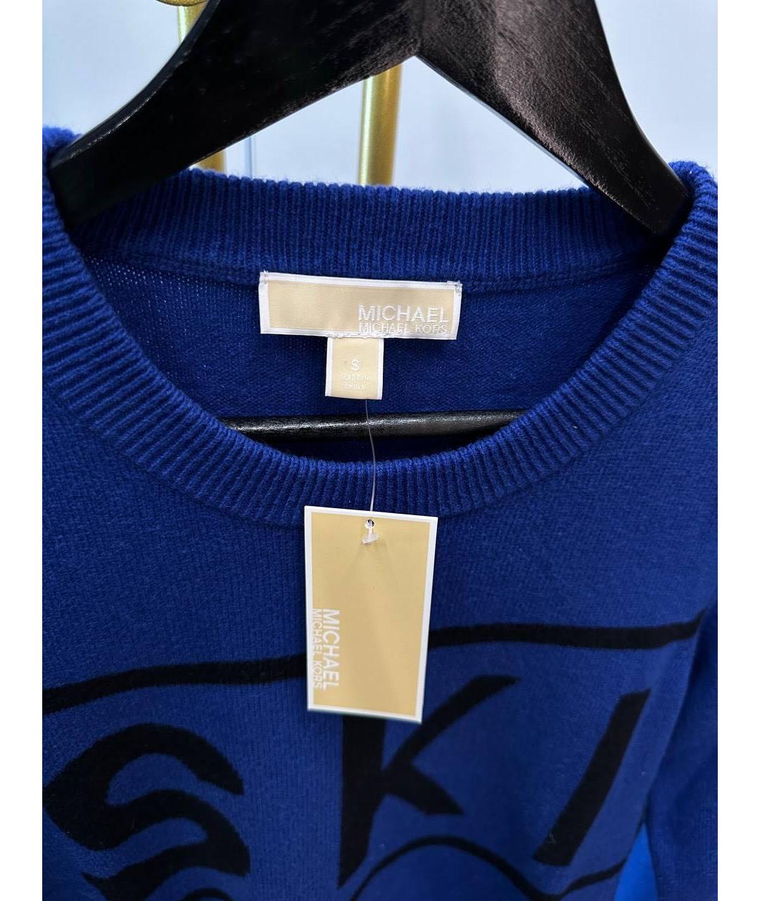 MICHAEL KORS Темно-синий шерстяной джемпер / свитер, фото 3