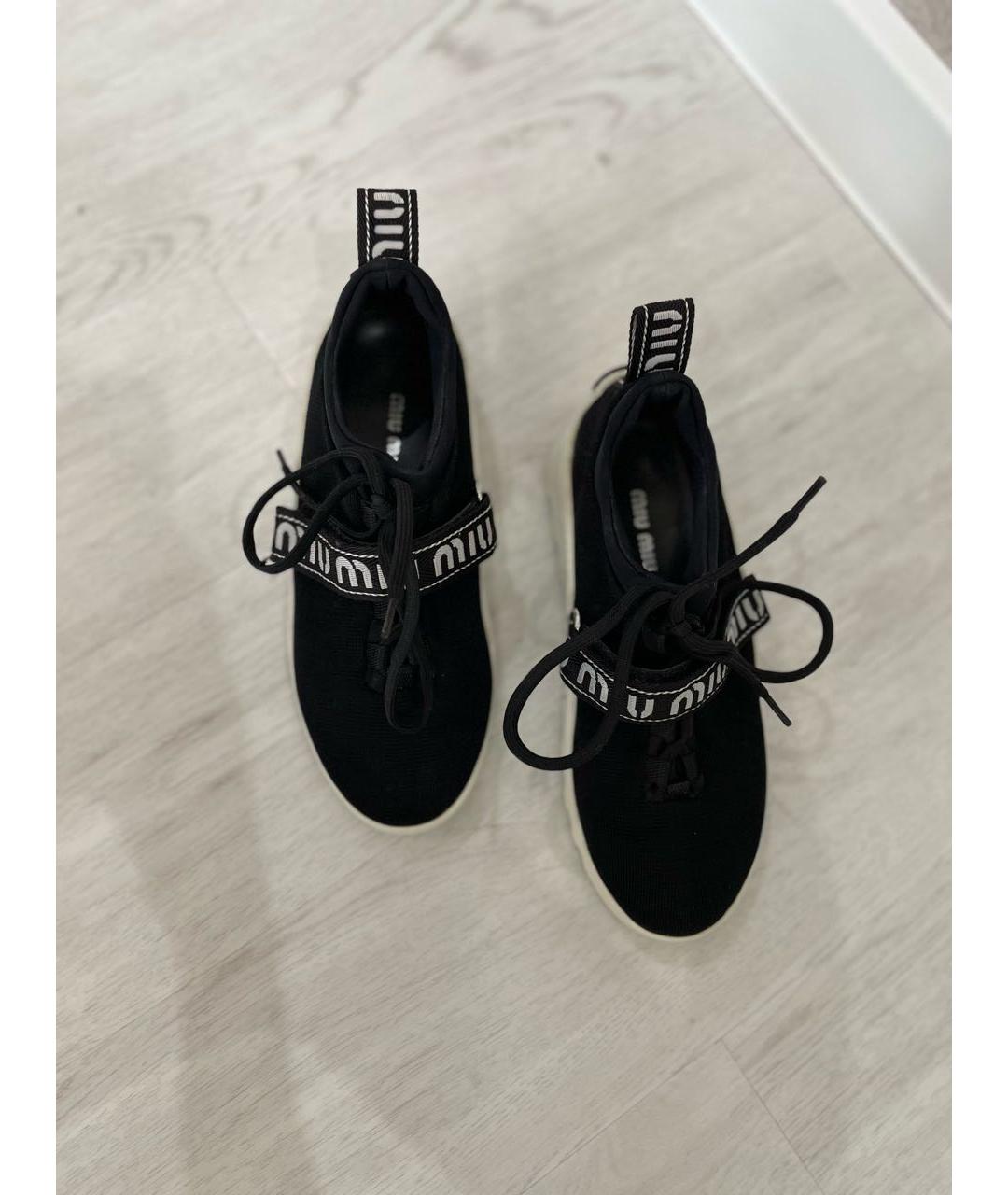 MIU MIU Черные неопреновые кроссовки, фото 3
