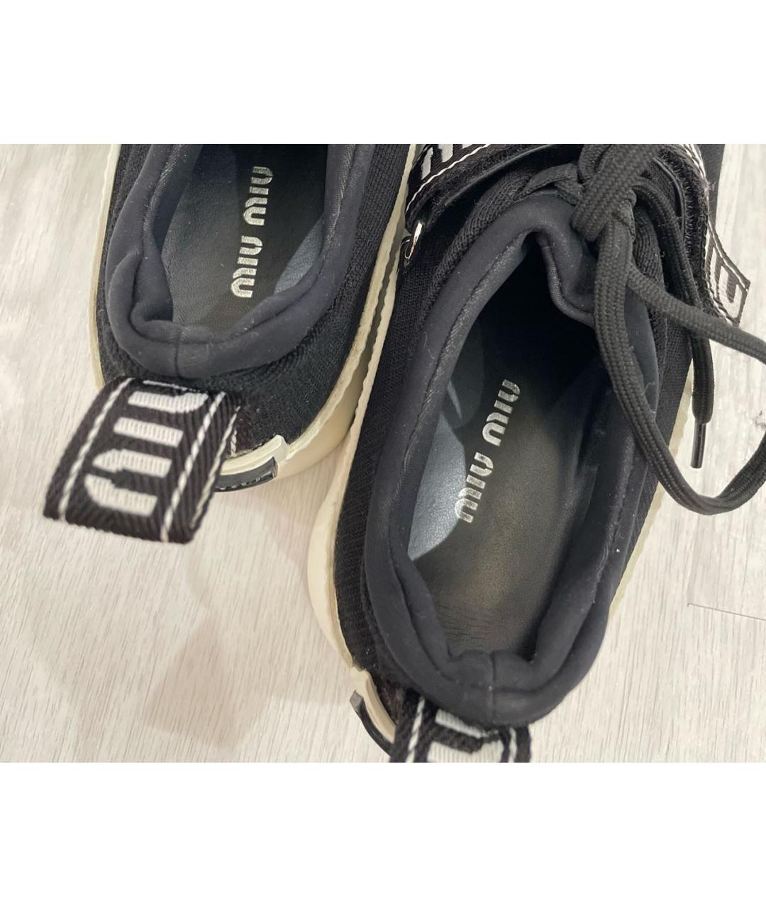 MIU MIU Черные неопреновые кроссовки, фото 6