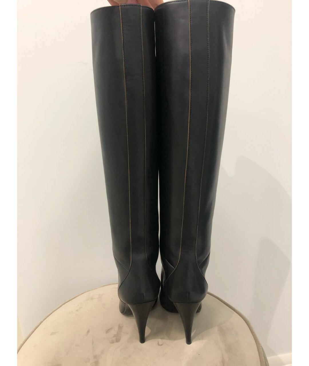 HERMES PRE-OWNED Черные кожаные сапоги, фото 3