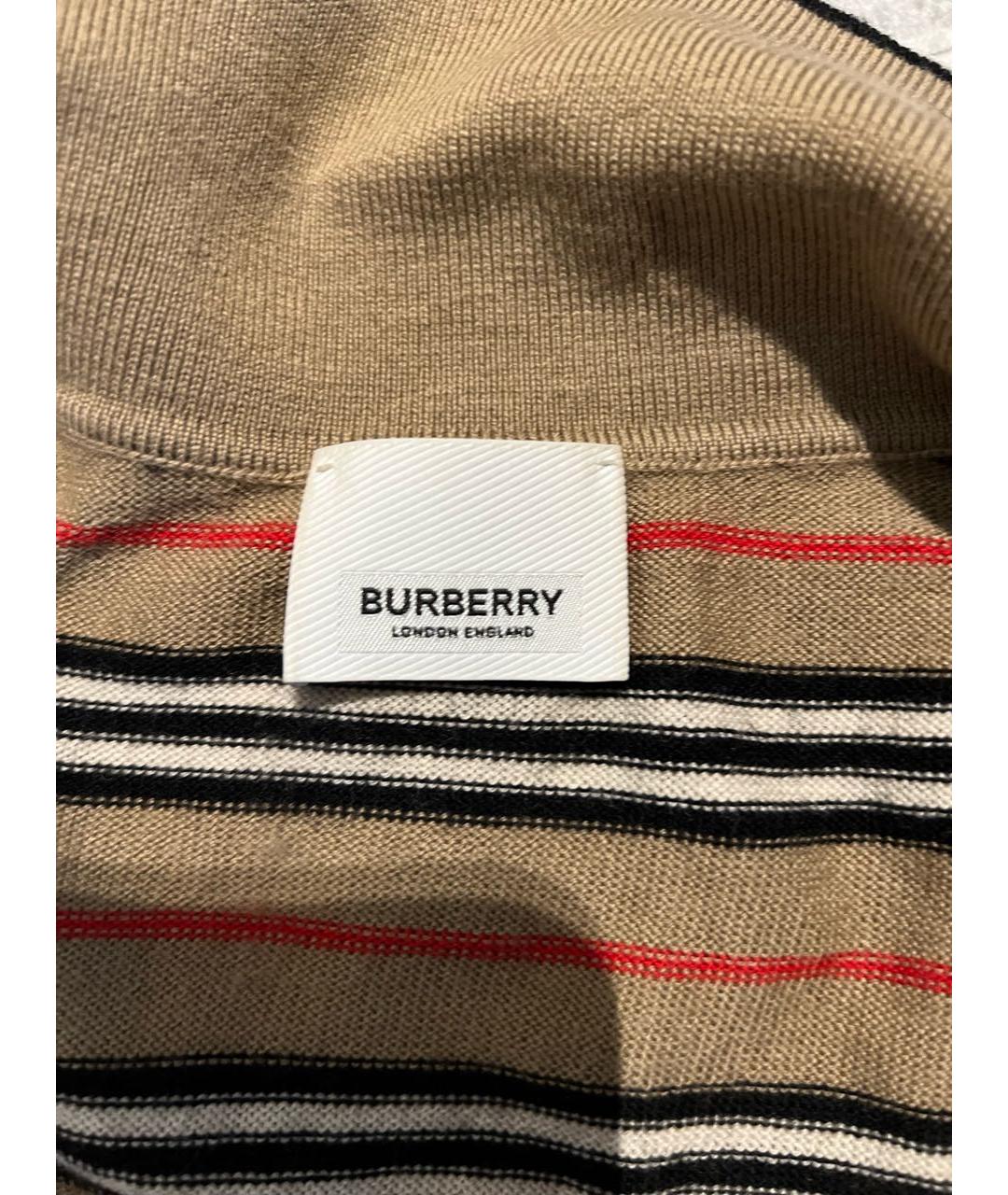 BURBERRY Бежевое поло с коротким рукавом, фото 4