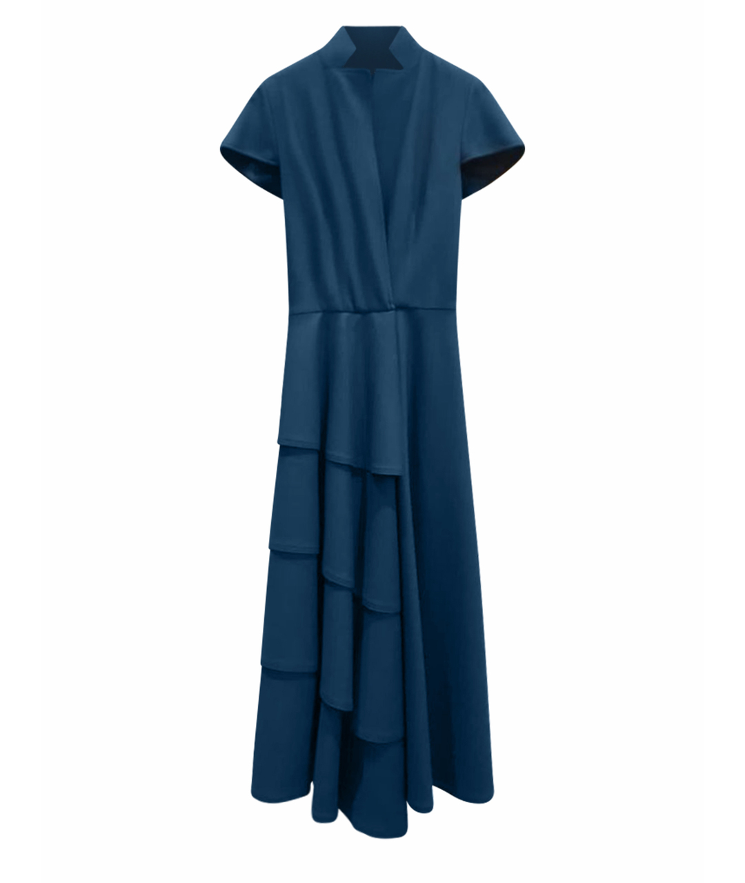 SAINT LAURENT Синее шерстяное повседневное платье, фото 1