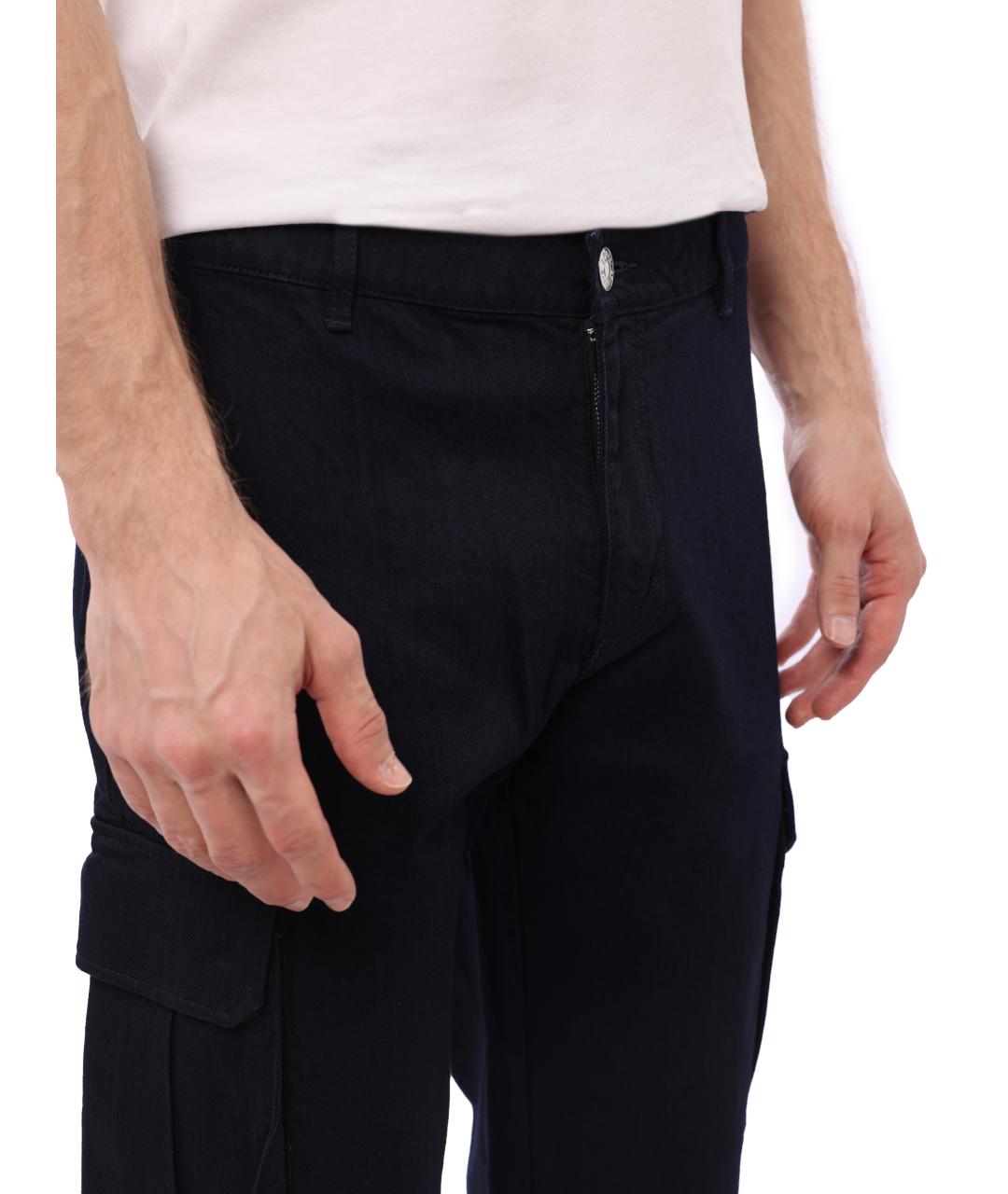 ARMANI EXCHANGE Темно-синие повседневные брюки, фото 4