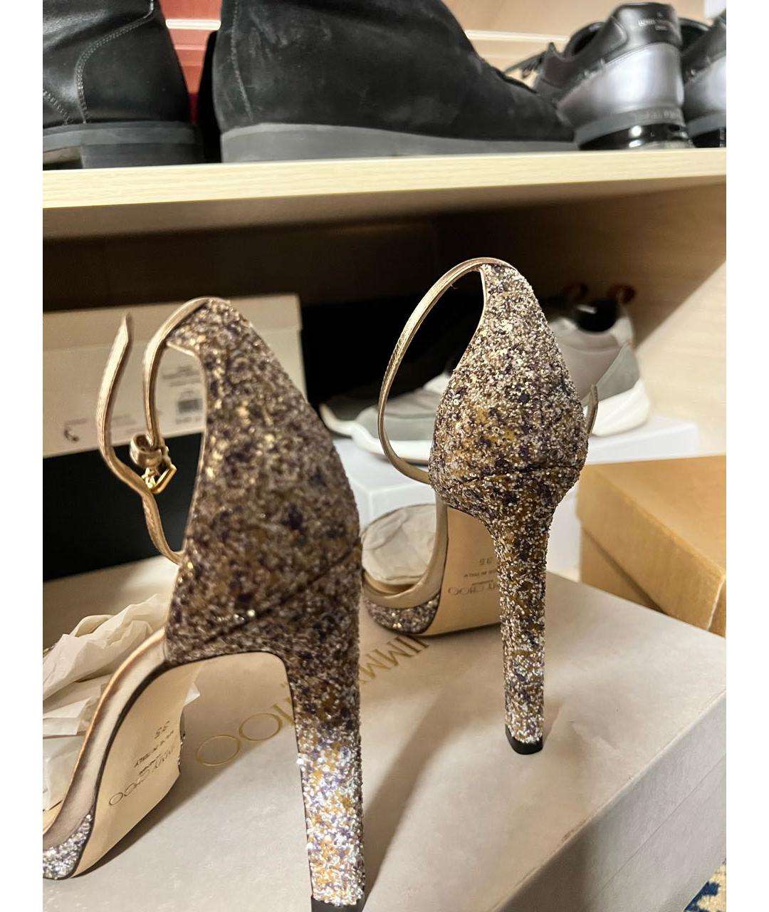 JIMMY CHOO Серебряные босоножки, фото 3