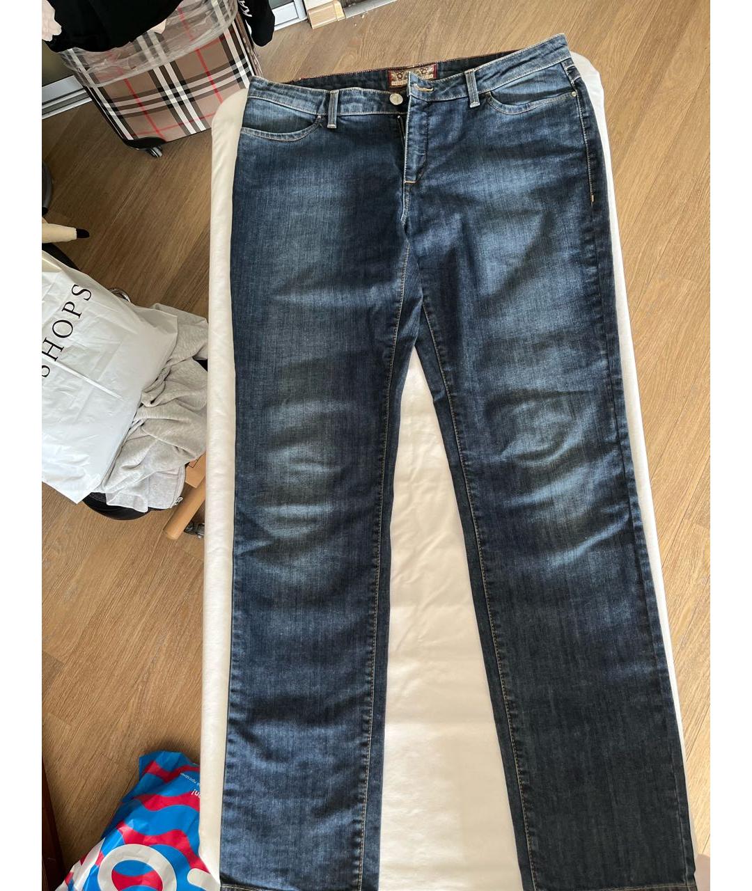 TRUSSARDI JEANS Синие хлопковые прямые джинсы, фото 7