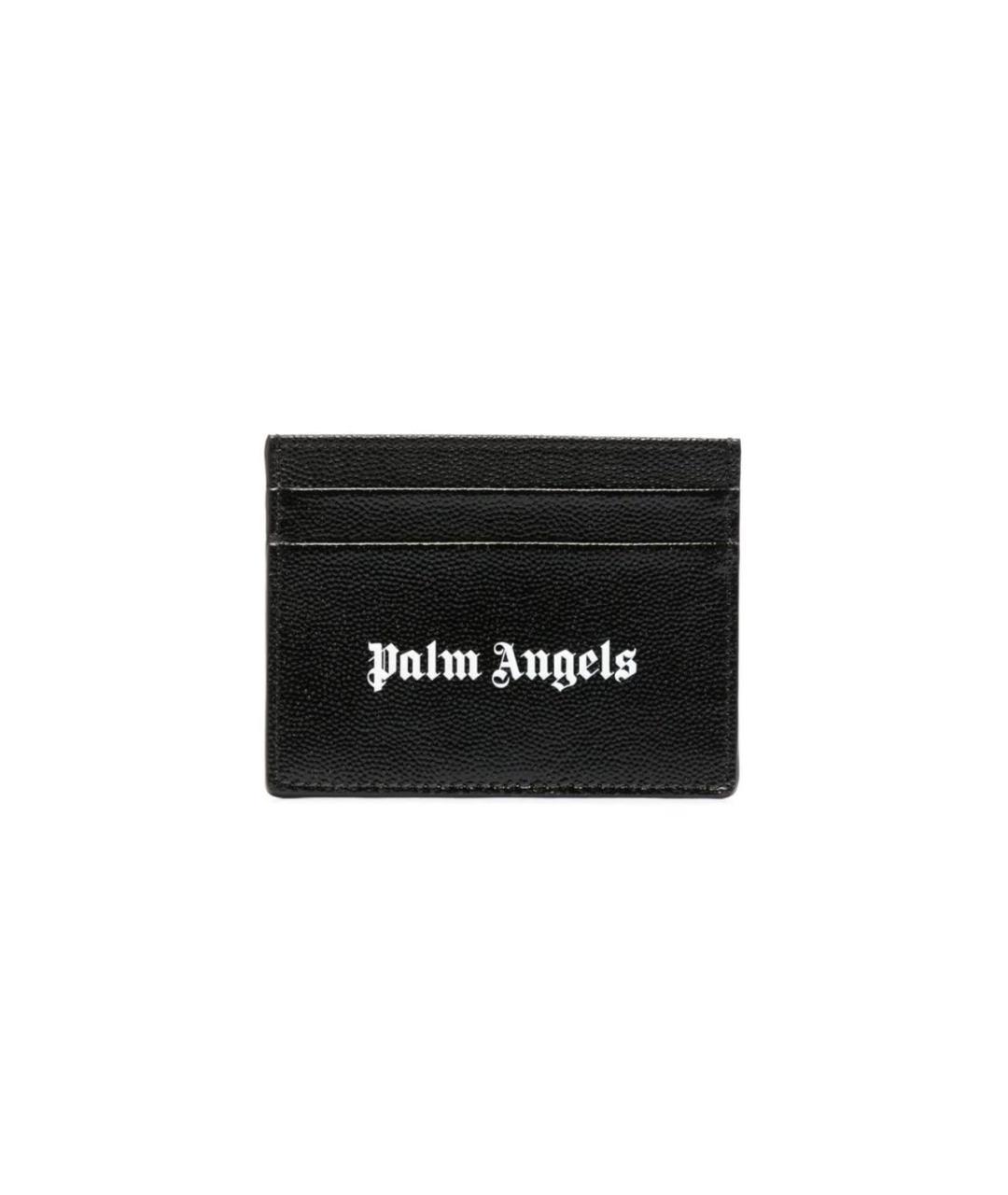 PALM ANGELS Черный кожаный кардхолдер, фото 1