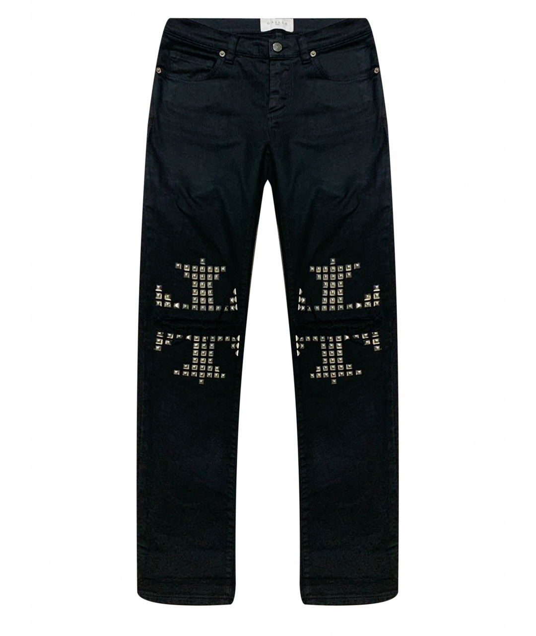 GAELLE BONHEUR Черные хлопковые прямые джинсы, фото 1