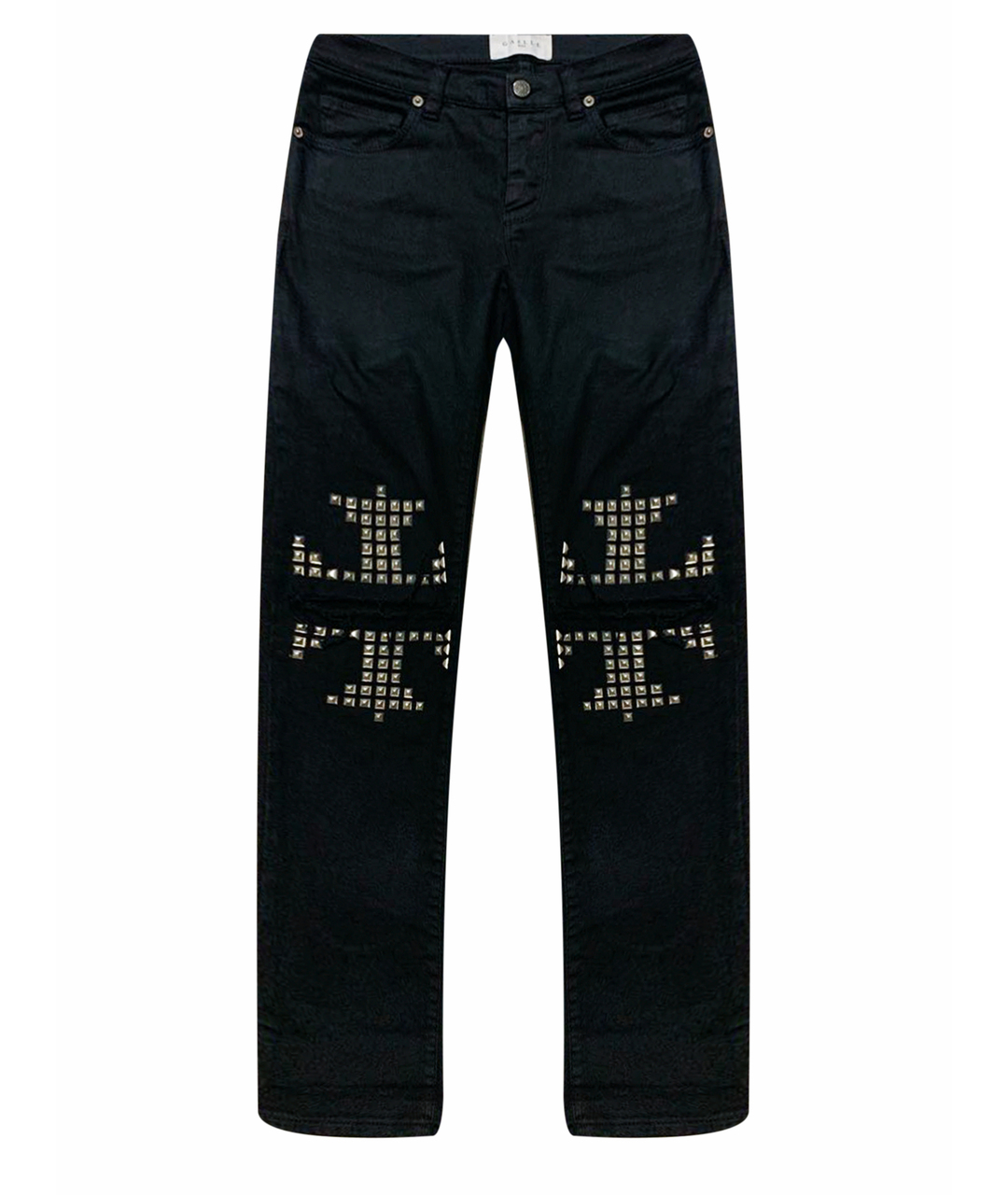 GAELLE BONHEUR Черные хлопковые прямые джинсы, фото 8